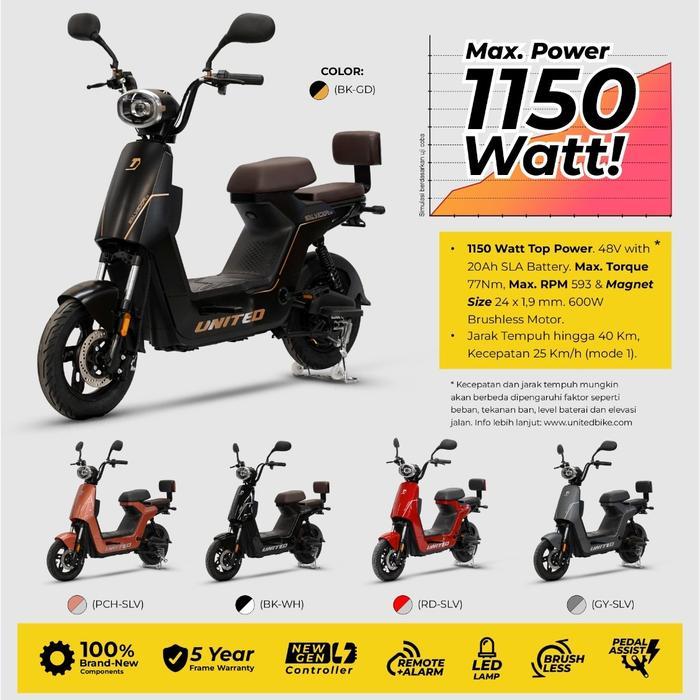Sepeda Listrik UNITED SALVADOR Electric E Bike 600 watt