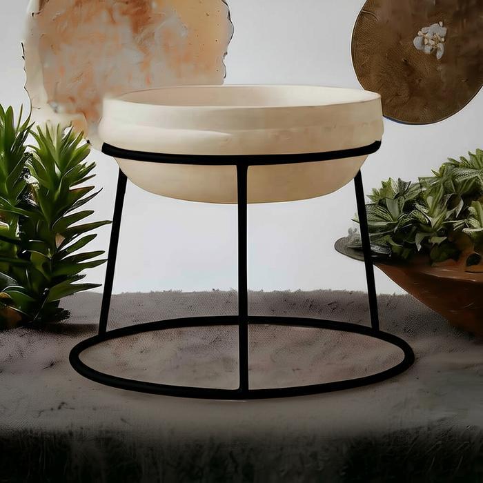 Chantelna_ Besi 6 Mm Standing Pot Lingkaran Bolak Balik / Dudukan Pot Lingkaran / Rak Bunga Besi /