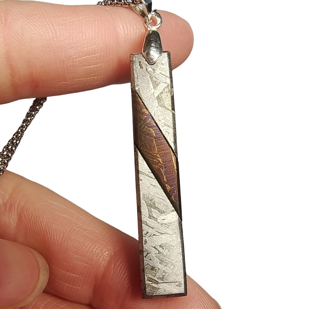 16.3g Natural Iron Meteorite Material Pendant Muonionalusta Iron Meteorite Necklace Meteorite