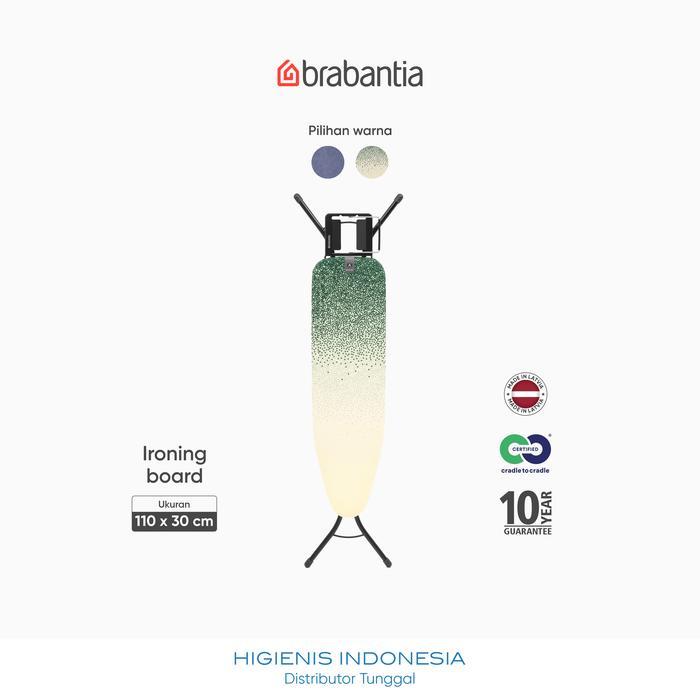 Brabantia Ironing Board A Meja Setrika 110 x 30 cm - Papan Setrika dengan Dudukan Setrika Uap &