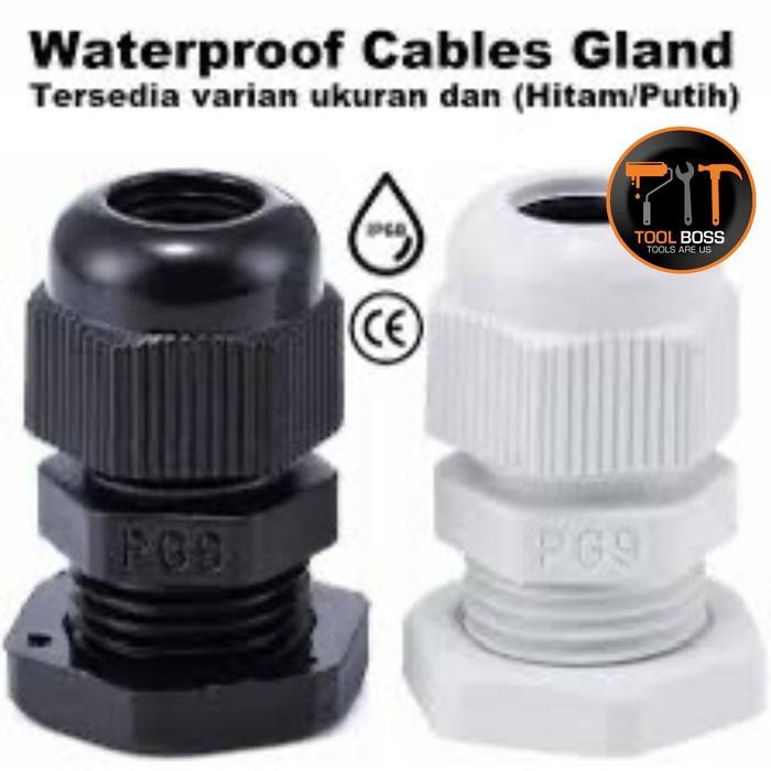 WATERPROOF CABLE GLAND GLAN GLEN HITAM / PUTIH