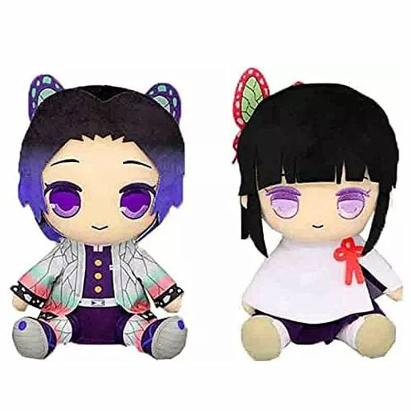 New Cute Anime Demon Kanao Tsuyuri Kocho Shinobu Plush Kids Stuffed Toys For Children Gifts 25CM