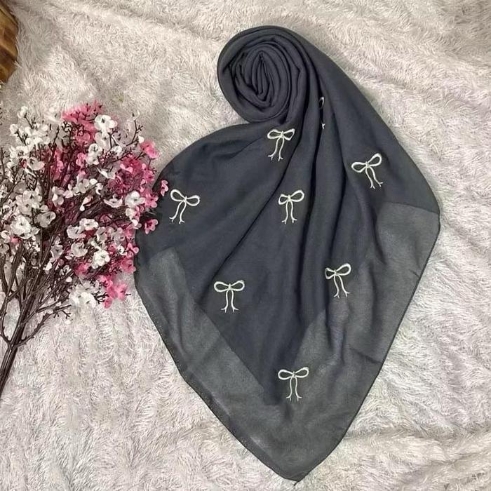 TERMURAH Haseena Hijab Segi Empat Coquette Madina Jilbab Wanita Paris Pita Kecil Bordir Kerudung