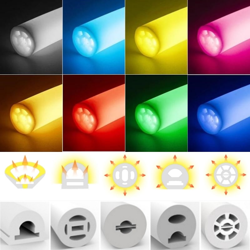 360 Glowing Round Led Neon Tube Rope Lamp Flexible Silicone Diffuser Channel Ws2811 Ws2812B Soft