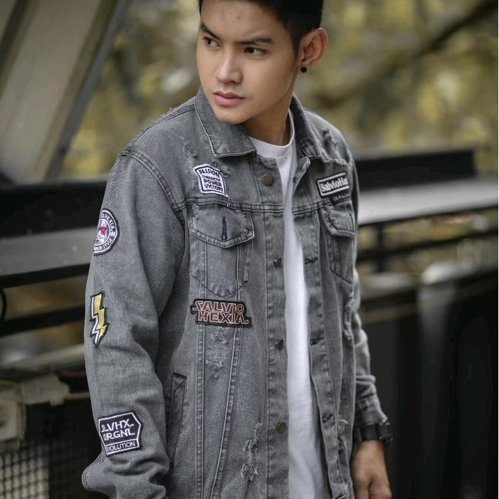JAKET PRIA - JAKET JEANS PRIA - JAKET JEANS MOTIF - JAKET DENIM PRIA - JAKET SALVIO HEXIA - SALVIO