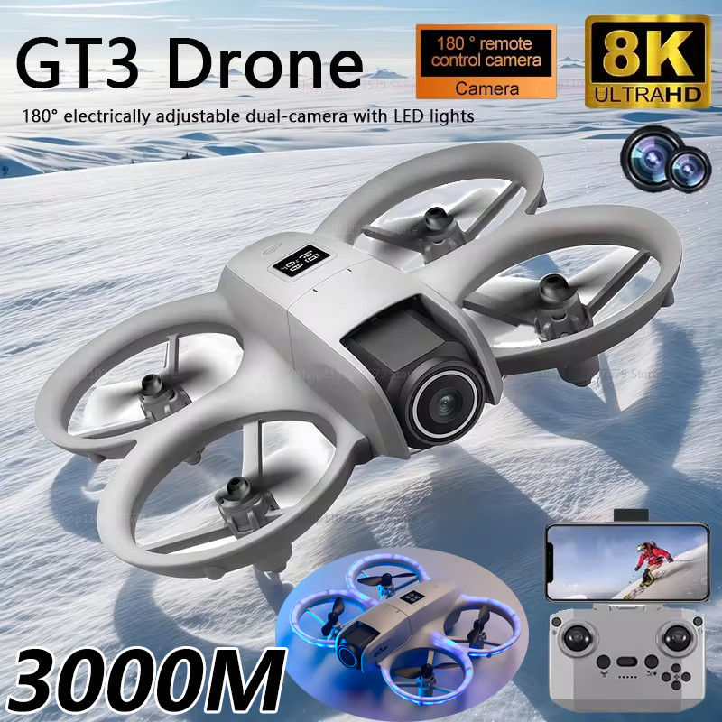 Gt3 Mini Drone 8K Professional Hd Dual Camera Drones 5G Wifi Fpv Video 8K Uav With Screen Remote