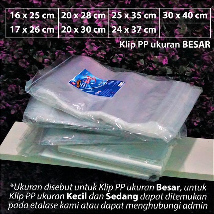 fdcq- Plastik Klip Pp - Plastik Zipper Ziplock - Isi 100 - 20 X 28 Cm