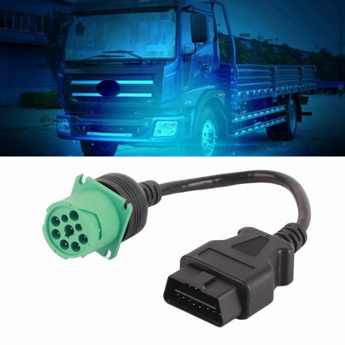 9 Pin Male Head To 16 Pin Obd2 Truck Diagnostic Scanner Cable Adapter For Cummins Diesel Engine