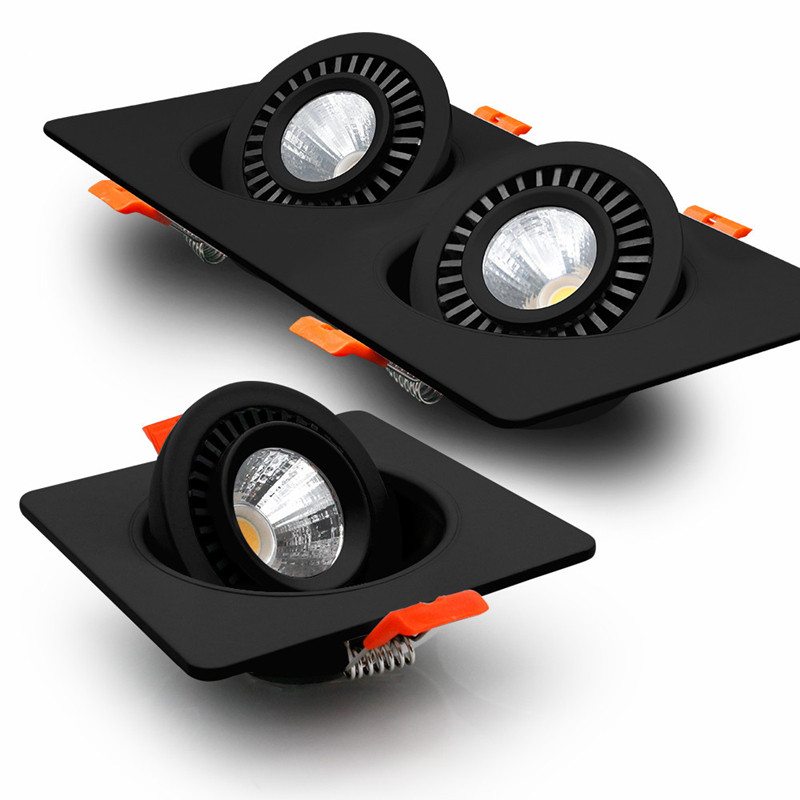 Dimmable Led Downlight Single / Double Downlight Adjustable Angle For