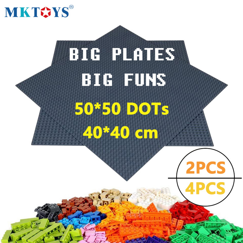 MKTOYS 50*50 Dots Blocks Base Plate 40*40cm Classic Bricks Plates DIY Building Blocks Constructor Ba