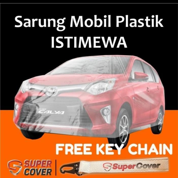 Cover Mobil / Sarung Mobil Toyota Calya Plastik Transparan Super Cover Tebal Waterproof Promo