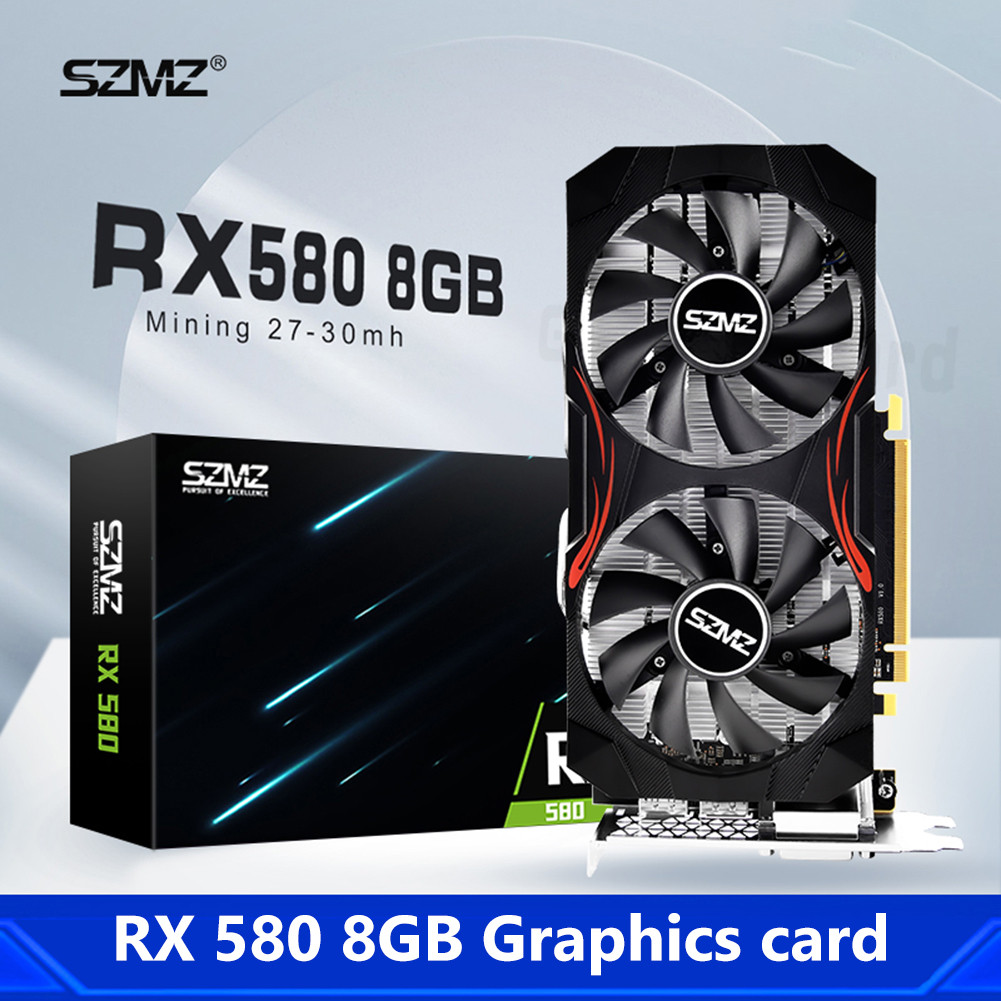 RX580 8/4/2/1GB Graphics Card 1257/1340MHz GDDR5 Radiator Tube GPU Display Card Mining Placa Graphic