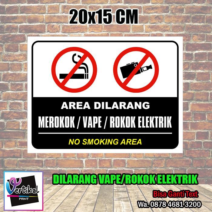 Stiker Vinyl Petunjuk Dilarang Merokok / Vape / Rkk Elektrik Sticker