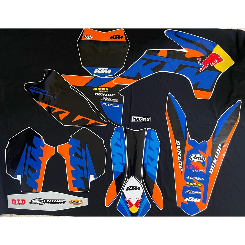 sticker fullbody decal ktm 250 2013-2015 motif repsol biru putih oren
