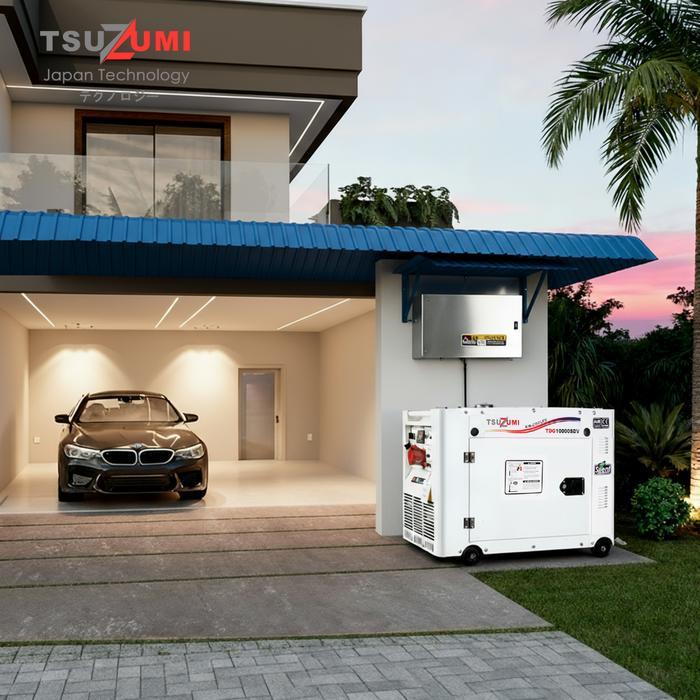 Genset 9 KVA Silent Diesel Generator Tsuzumi TDG 10000 SDV / Genset Silent Portable