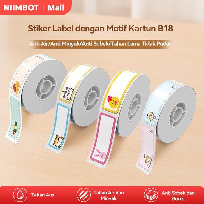 Niimbot N1/B18 Stiker Nama Berwarna-Warni Mencetak Kertas Perekat Label Hewan Peliharaan Stiker Nama