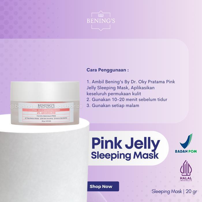 0kx6- Bening'S Pink Jelly Sleeping Mask Moisturizer Pelembab Perawatan Wajah Kusam