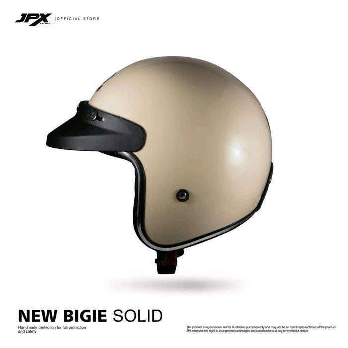 Terbaru - Helm JPX Classic - New Bigie Solid - Cream Scoopy