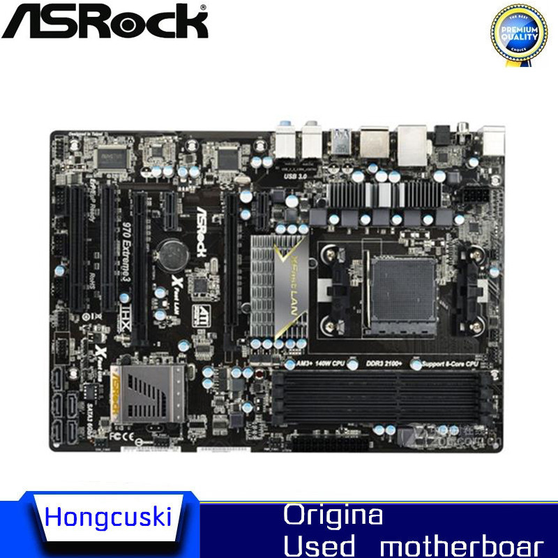 Used original slot AM3+ 970 motherboard for ASRock 970 Extreme 3 desktop board USB3.0 SATA3 DDR3
