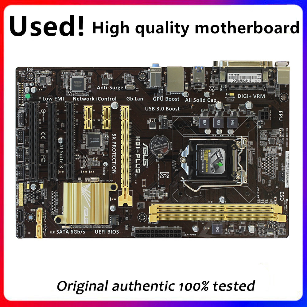 For H81-PLUS Desktop Motherboard H81 LGA 1150 LGA1150 For Core i7 i5 i3 DDR3 SATA3 USB3.0 Original U