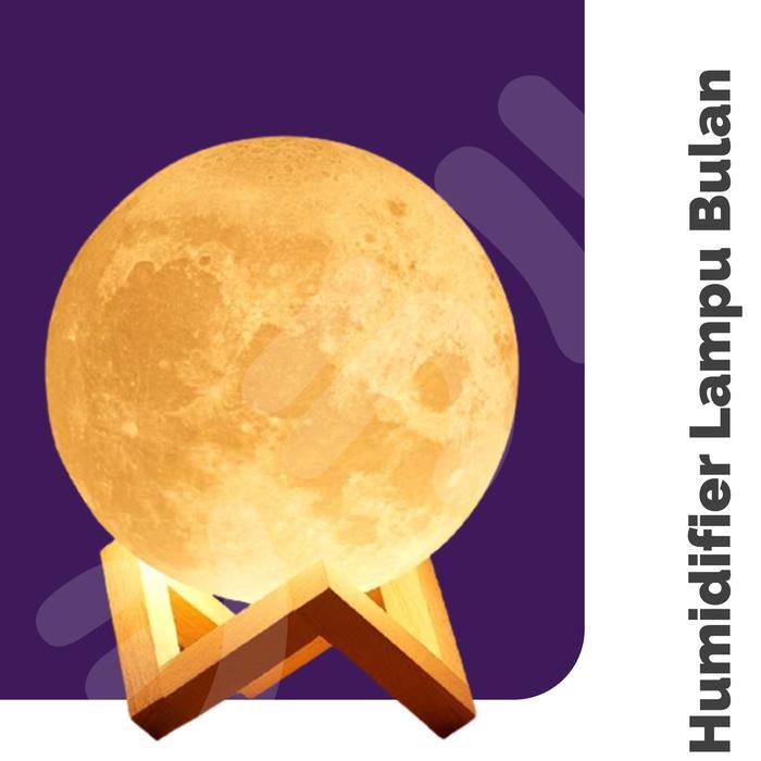 Humidifier 880 Ml Lampu Tidur Bulan 3D Moon Night Light Baterai Charge Special