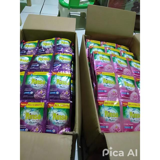 Top 1 DUS Rinso Cair Renceng 20 ml isi 104 sachet Anti Noda + Molto