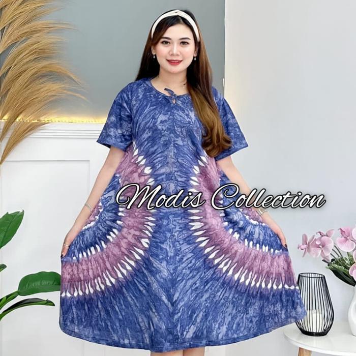New Daster Kaos Payung Jumbo Dada Tali Depan Tidak Busui Baju Tidur Wanita Dewasa Model Lengan