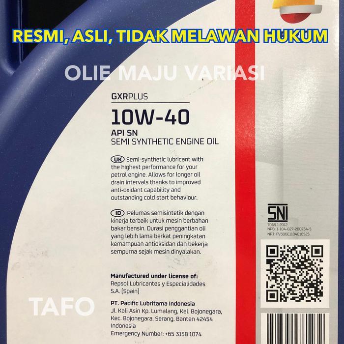 REPSOL GXR PLUS 10W40 4 LITER / REPSOL GXR PLUS 10W-40