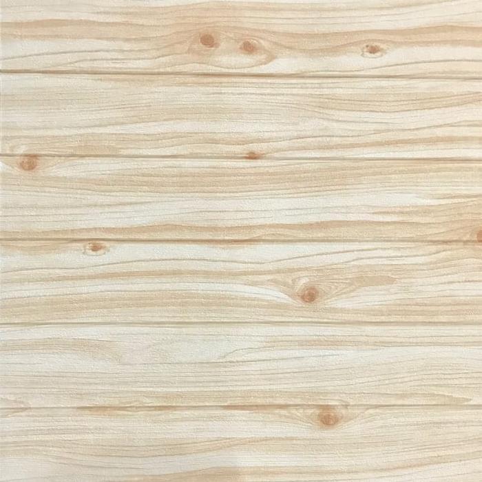 gmlv- Wallpaper Foam 3D Motif Kayu Putih White Wood Tridee Stripe Wood