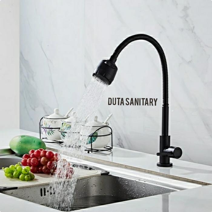 Kran Sink Flexible Black Meja Kran Dapur Flexible Kran Sink Hitam