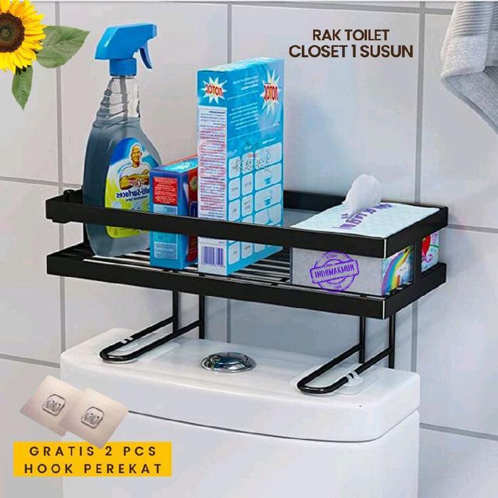 Ikea Home - Rak Kamar Mandi Rak Closet Multifungsi Rak Logam Dapat Disesuaikan Besi Putih Anti Karat