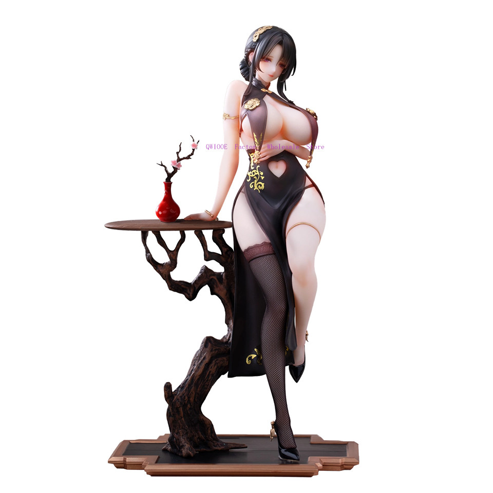 Original Genuine 28cm BearPanda With Cheongsam Action Figure PVC Collection Cartoon Model Doll Gift