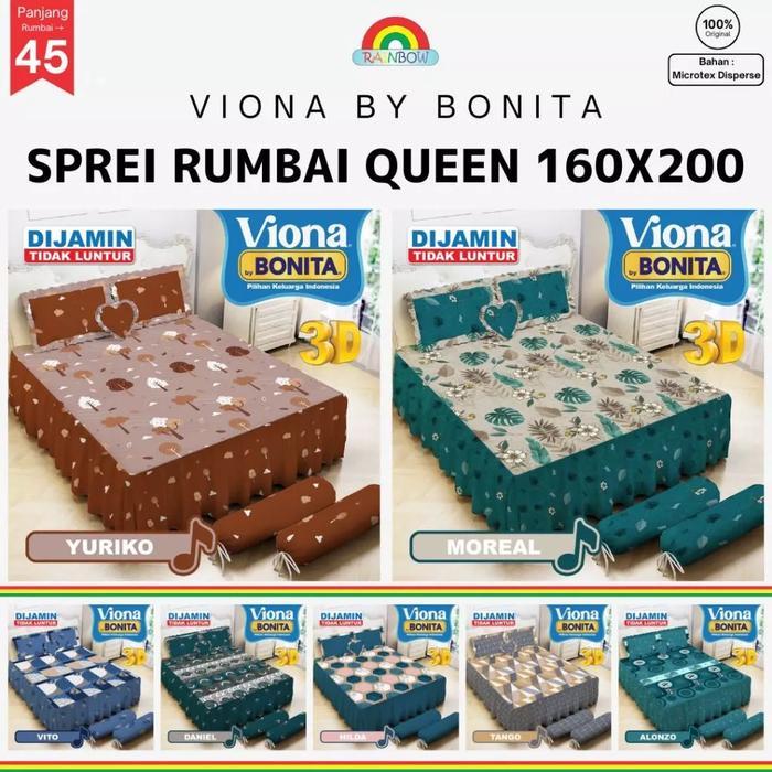 VIONA - Sprei RUMBAI Queen (160x200) BY BONITA Terlaris pilihan