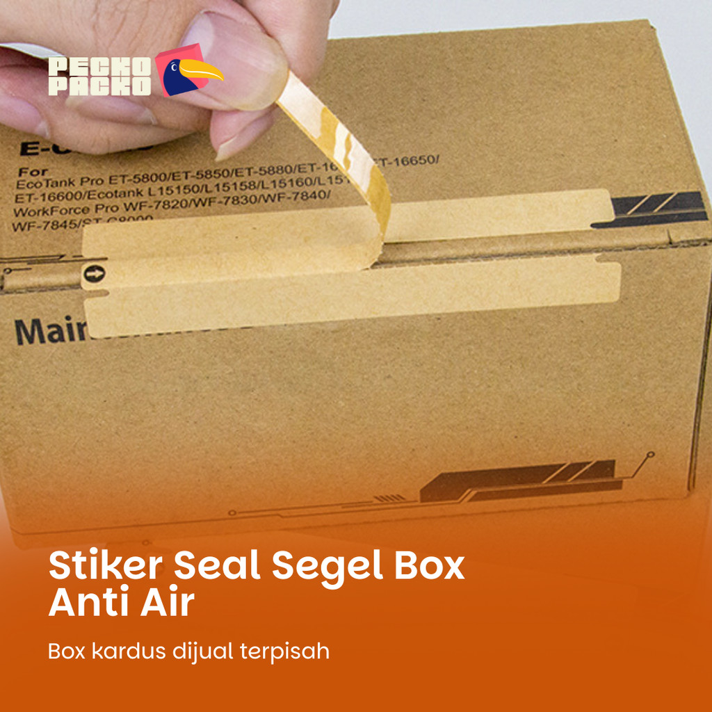 Stiker Seal Segel Box Warna Putih Dua Sisi Anti Air Kraft Paper - Label Hampers Lem Sticker Kardus S