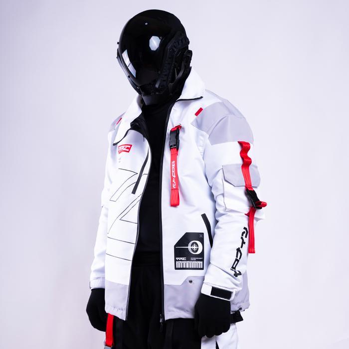 TECHRACER - WRAITH White - Waterproof Techwear Parka Jacket