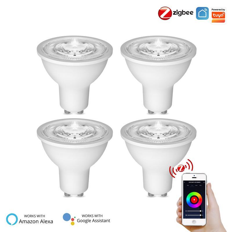 Terlaris, Zigbee Tuya Smart Led Bulb Smart Home GU10 LED Light DIY Spotlight Remote Via Smart Life A