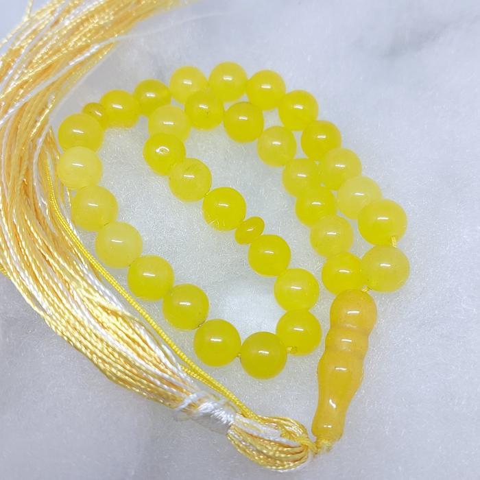Tasbih Batu Akik Kuning Isi 33 Butir. Asli dari Iran