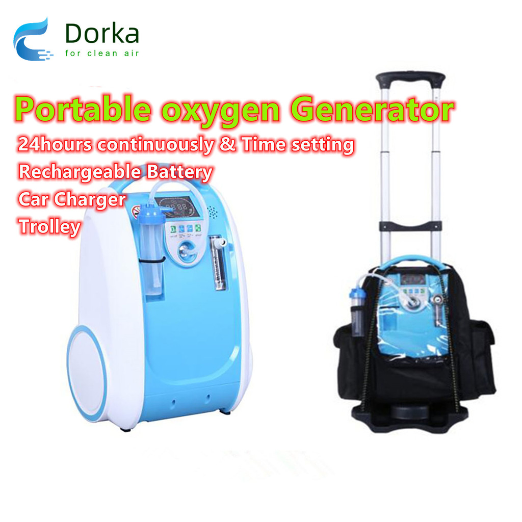 DORKA Portable Oxygen Concentrator 24hours Continuous Househod Oxygen