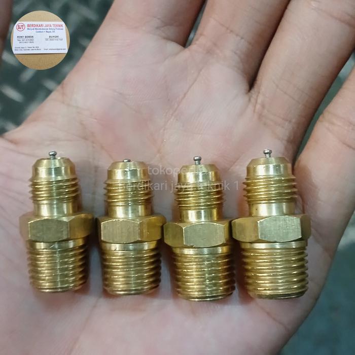 nepel pentil ac ukuran derat 1/4SAE" 1/4"NPT kuningan