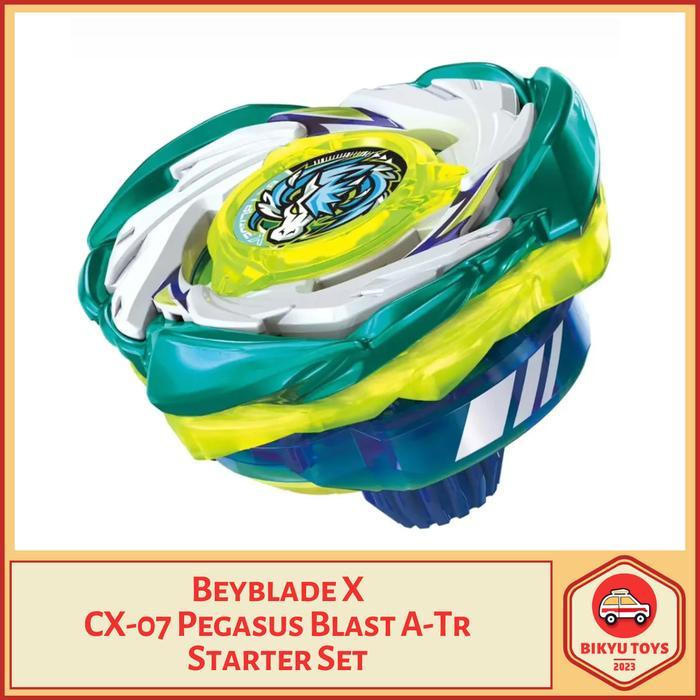 Beyblade X Cx-07 Pegasus Blast Ratchet Bit A-Tr Assault Turbo Starter Set With Long Winder Takara