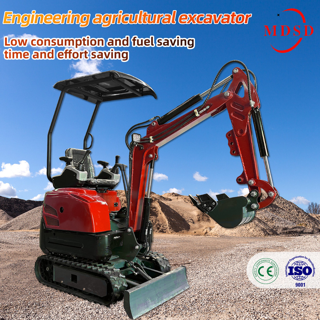MD-15 Mini Excavator 1.5T Mini Diesel Digger With Cab Diesel Engine Construction Equipment Compact