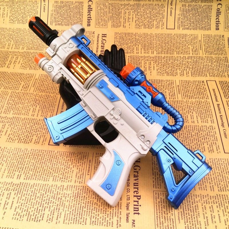 Led Light Pistol Ak47 Toy Electric Light Up Toys Hand Gun Dazzling Fighting Sound Unique Telescopic