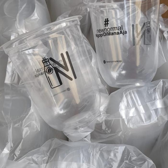 sablon cup plastik oval 12oz