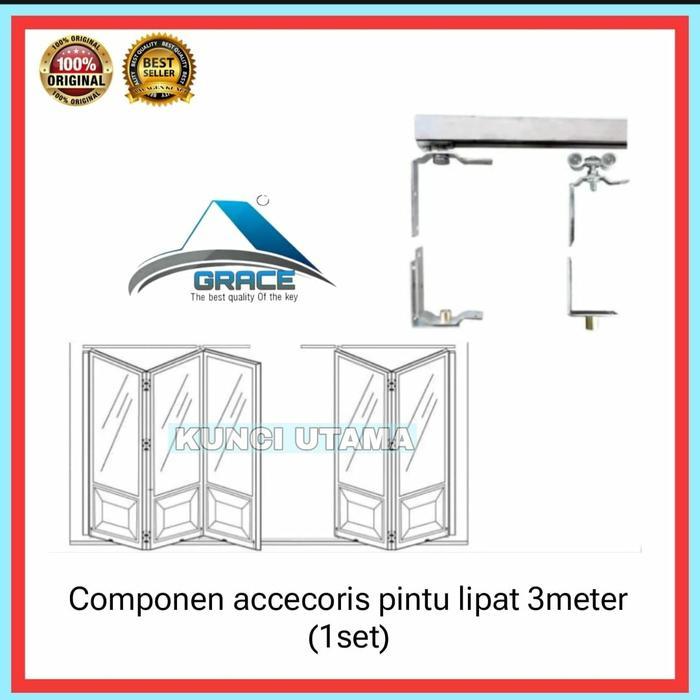 componen pintu lipat 3meter HD 300 accecories rel roda lipat folding
