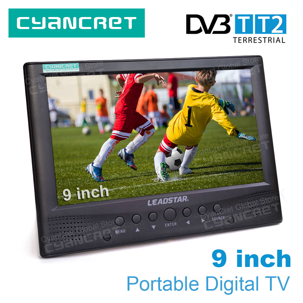 LEADSTAR D9-1 Portable TV DVB-T2 tdt DTT 9 inch Digital and Analog Television mini small Car TV