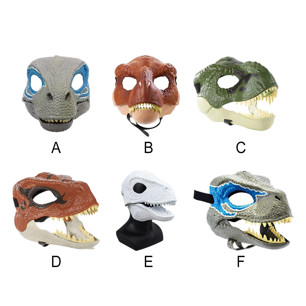 Latex Eye-catching Dinosaur Mask Ultimate Dress Up Headgear With Moving Jaw Dino Mask Premium Latex
