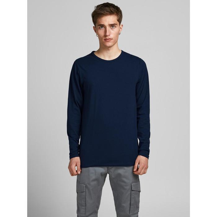 Promo Paket 3 Kaos Lengan Panjang Pria Polos Hitam Navy Abu Pria Kaos Lengan Panjang Pria Semi Katun