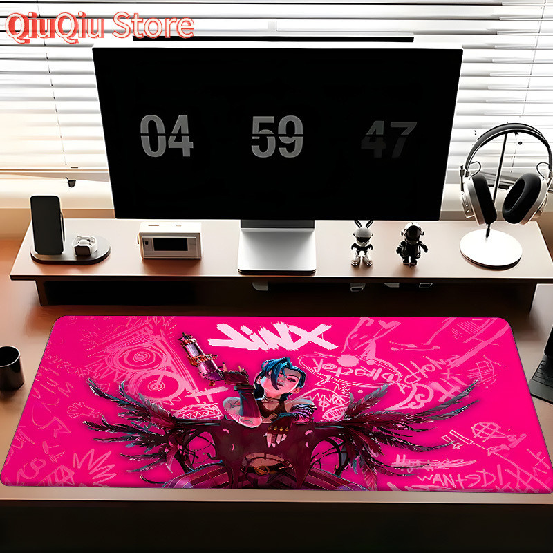 Jinx Gaming Desk Mat & Mouse Pad - Non-Slip Durable Surface with Jinx Character Design (Jinx,