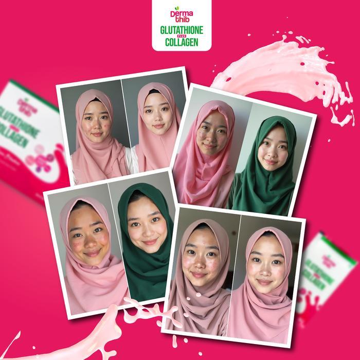 ish8- Dermathib Collagen Drink - Minuman Collagen Pemutih Badan Dan Wajah Kolagen Stroberi