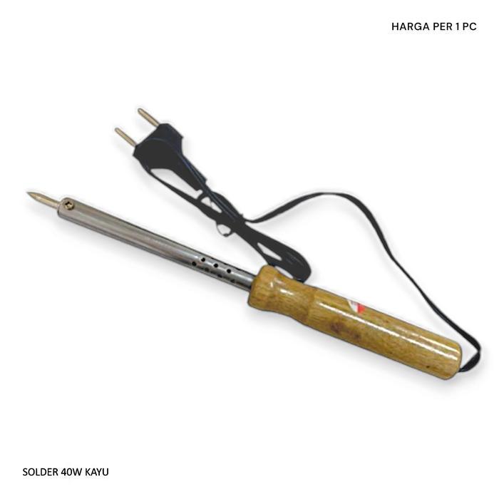 Solder Kayu / Plastik 40 Watt Visero / Pioline / ATN dengan Ujung Solder Biasa